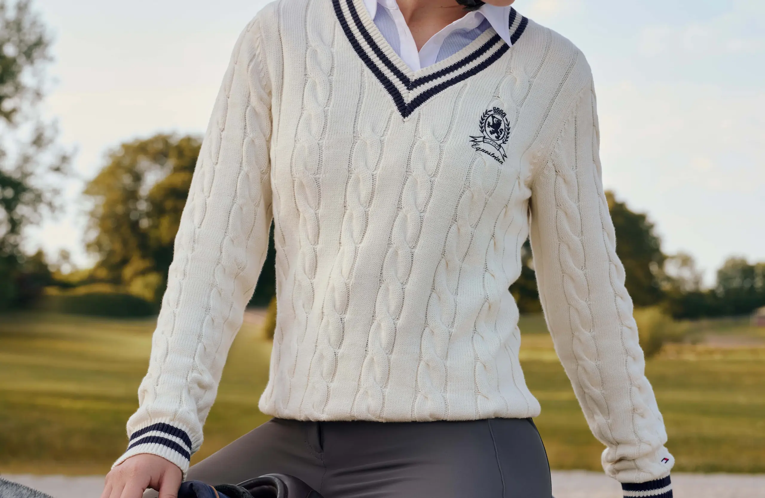 Tommy Hilfiger Equestrian Damen Cable V-neck Sweater Roseville